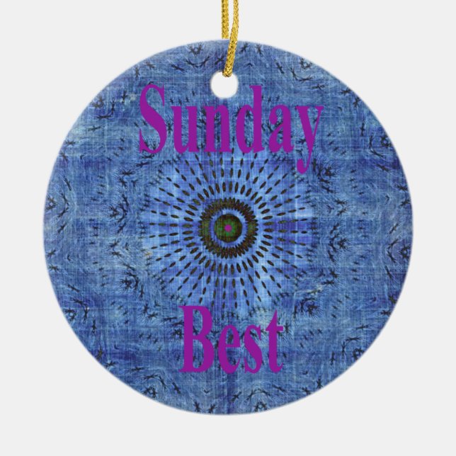 Ornement Rond En Céramique Le dimanche (Devant)
