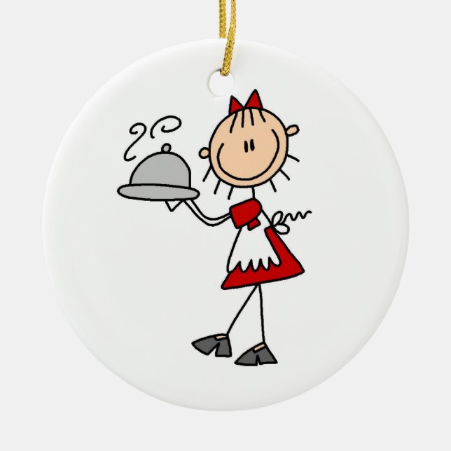 Ornement Rond En Céramique Le dîner est servi (Devant)