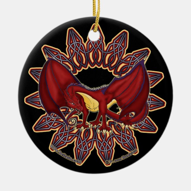 Ornement Rond En Céramique Le dragon celtique de Gallois ornemente 1 (Devant)