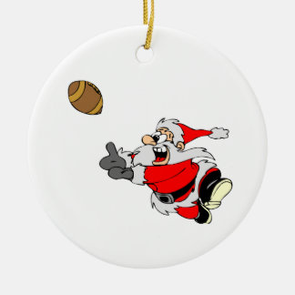 Ornement Rond En Céramique Le football Père Noël