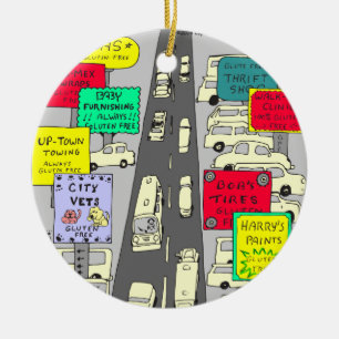 Ornement Rond En Céramique le gluten 606 libèrent la bande dessinée