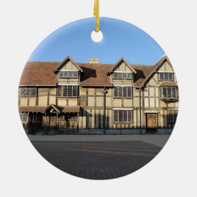 Ornement Rond En Céramique Le lieu de naissance de Shakespeare dans Stratford (Dos)