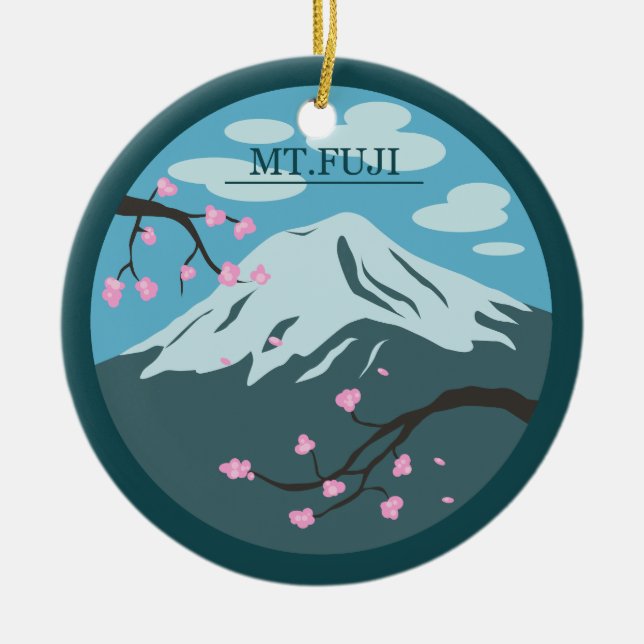 Ornement Rond En Céramique Le mont Fuji (Devant)