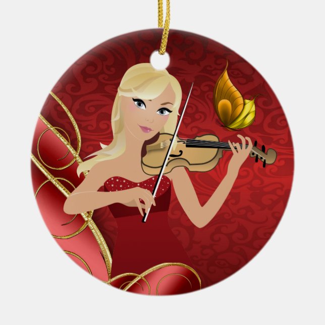 Ornement Rond En Céramique Le musicien - SRF (Devant)