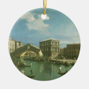 Ornement Rond En Céramique Le pont de Rialto, Venise