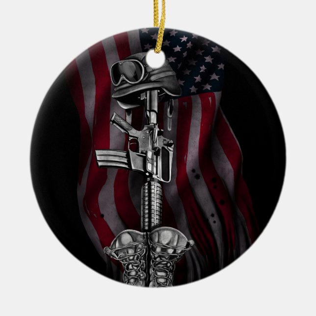 Ornement Rond En Céramique Le soldat tombé (Devant)