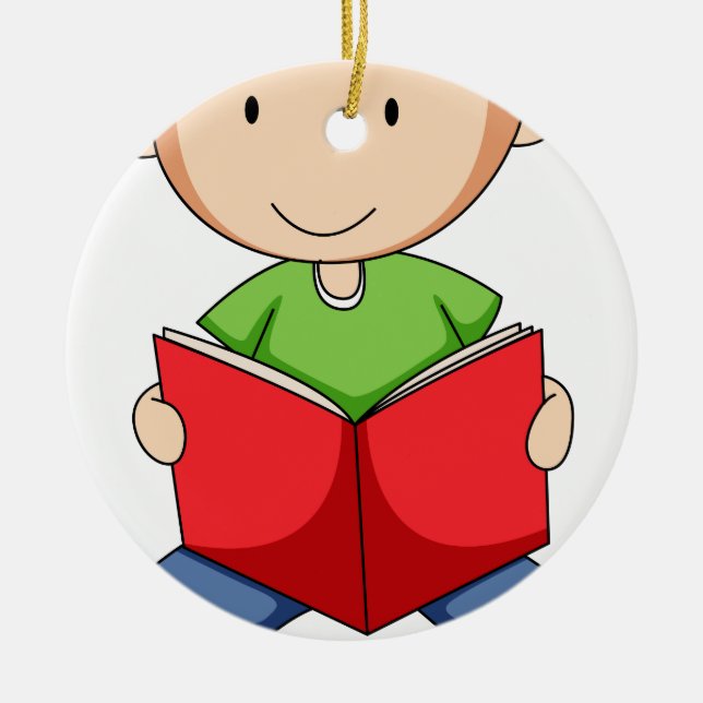 Ornement Rond En Céramique Lecture (Devant)