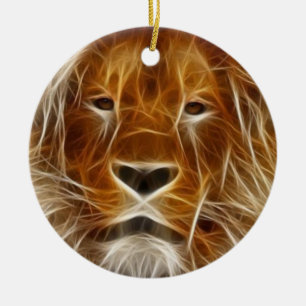 Ornement Rond En Céramique Leo l'ornement du lion bravé