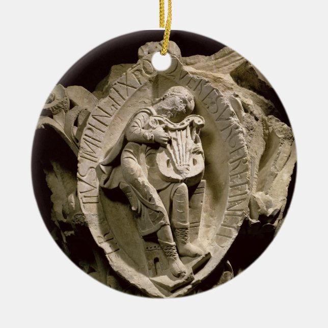 Ornement Rond En Céramique "Les bruits de la musique", capital de colonne de (Devant)