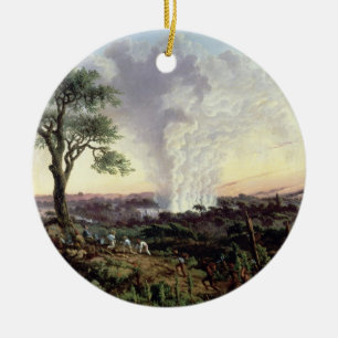 Ornement Rond En Céramique Les chutes Victoria au lever de soleil, avec "de