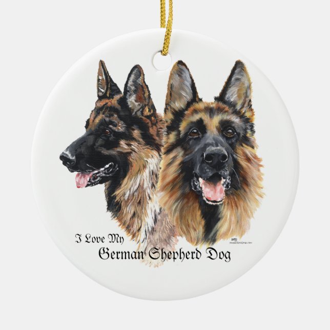 Ornement Rond En Céramique Les Dogs de German (Devant)