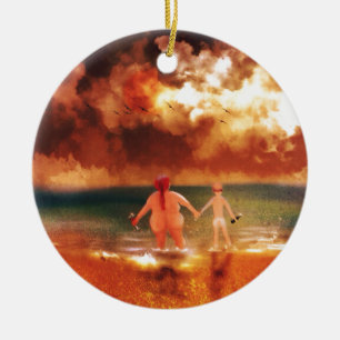 Ornement Rond En Céramique Les fonds