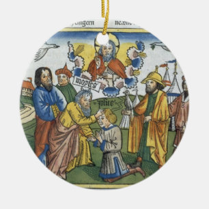 Ornement Rond En Céramique Les numéros 27 18-23 Moïse étend sa main sur