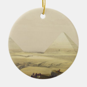 Ornement Rond En Céramique Les pyramides de Gizeh, de "Egypte et Nubia", vol.