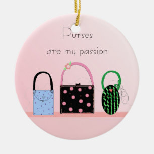 Ornement Rond En Céramique Les sacs à main sont ma passion