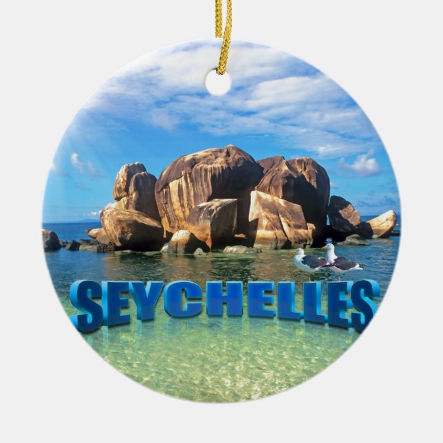 Ornement Rond En Céramique Les Seychelles (Devant)