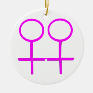 Ornement Rond En Céramique Lesbian Lovers Custom Pendentif