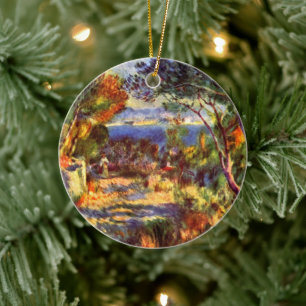 Ornement Rond En Céramique L'Estaque par Pierre Renoir, Impressionnisme Vinta