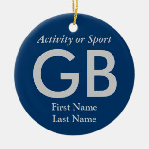 Ornement Rond En Céramique Lettre de Varsité du collège ou du secondaire Keep