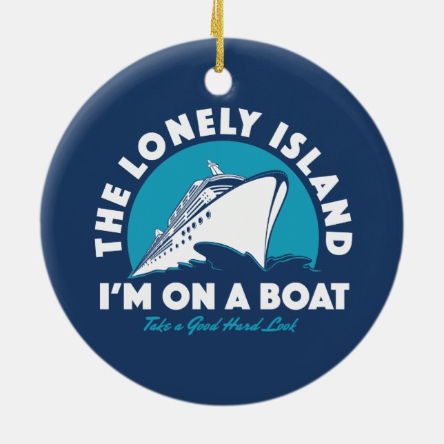 Ornement Rond En Céramique L'île isolée - jetez un coup d'oeil (Dos)