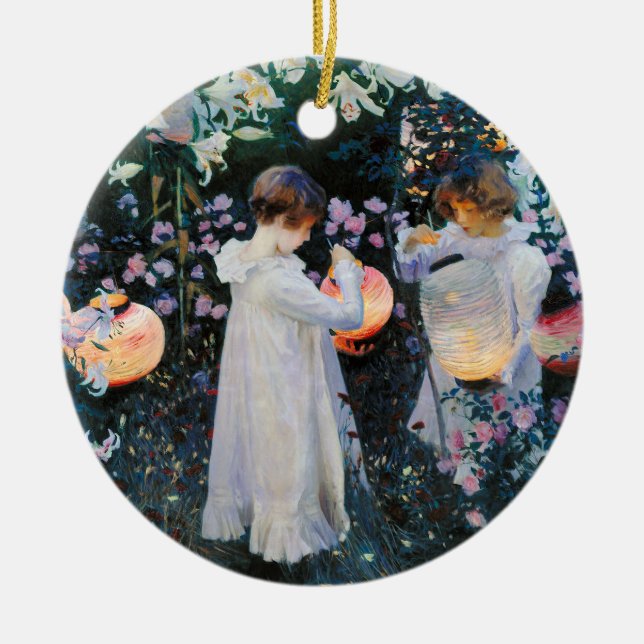 Ornement Rond En Céramique L'oeillet, lis, lis, s'est levé - John Singer (Devant)