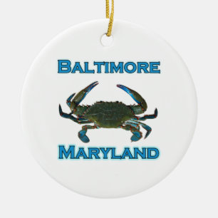 Ornement Rond En Céramique Logo de crabe bleu de Baltimore le Maryland