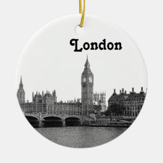 Ornement Rond En Céramique Londres Angleterre Royaume-Uni Skyline Gravée
