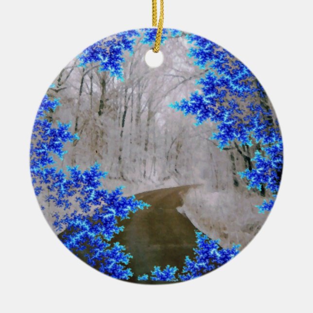 Ornement Rond En Céramique L'ornement de maison de route (Devant)