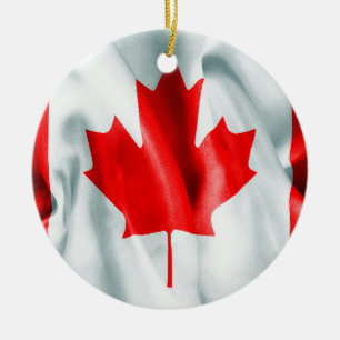 Ornement Rond En Céramique L'ornement de Noël du Canada Flag Ceramic Round