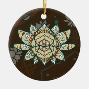 Ornement Rond En Céramique L'ornement Lotus