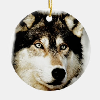 Ornement Rond En Céramique Loup motivationnel unique