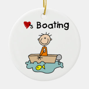Ornement Rond En Céramique Loves Boating