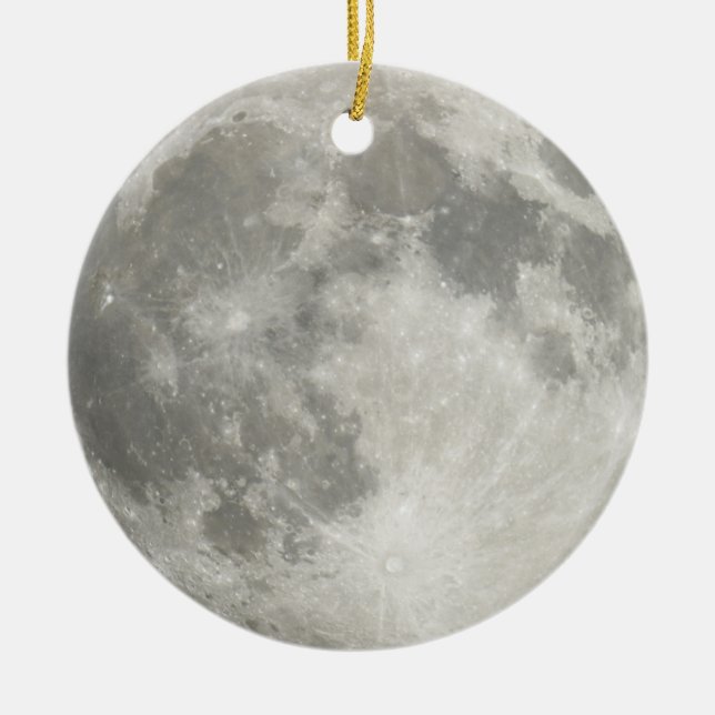 Ornement Rond En Céramique Lune (Devant)