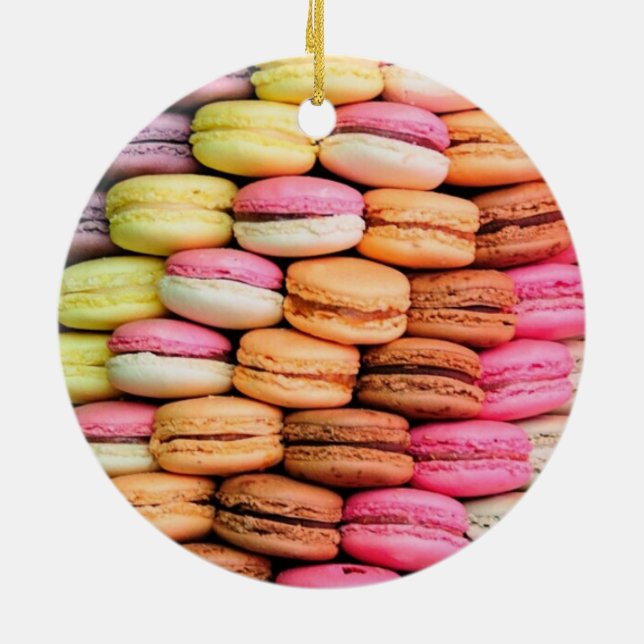 Ornement Rond En Céramique Macarons (Dos)