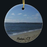 Ornement Rond En Céramique Madison CT Connecticut Hammonasset Beach<br><div class="desc">Photo de la plage de Hammonasset à Madison,  Connecticut</div>