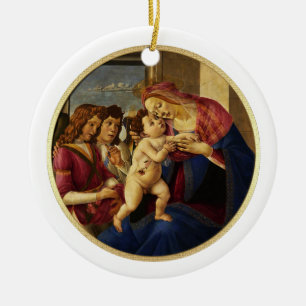 Ornement Rond En Céramique Madonna de Botticelli. Cadeau de Noël