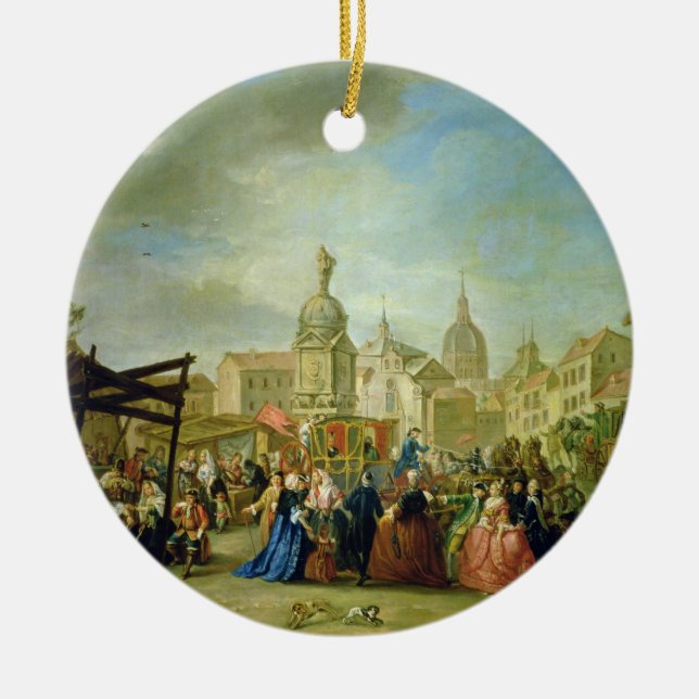 Ornement Rond En Céramique Madrid juste dans la plaza de la Cebeda (huile (Devant)