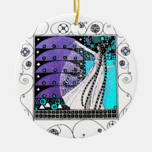 ORNEMENT ROND EN CÉRAMIQUE MAGIE DU PRINTEMPS