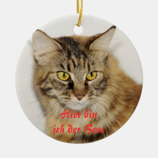 Ornement Rond En Céramique Maine Coon Ornament (Devant)