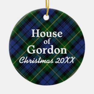 Ornement Rond En Céramique Maison de Gordon Scottish Tartan
