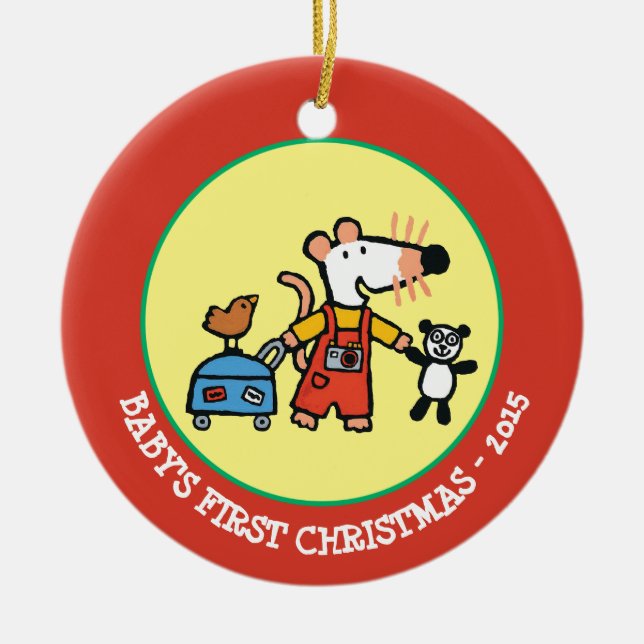 Ornement Rond En Céramique Maisy prête pour des vacances avec le bagage (Devant)