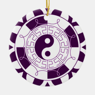 Ornement Rond En Céramique Mandala de Yin Yang