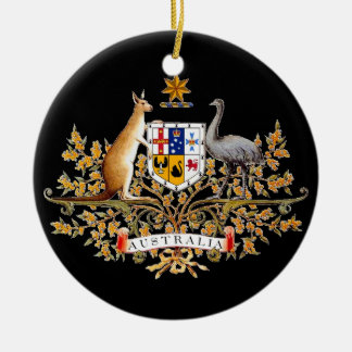 Ornement Rond En Céramique Manteau australien d'ornement d'arbre de Noël de