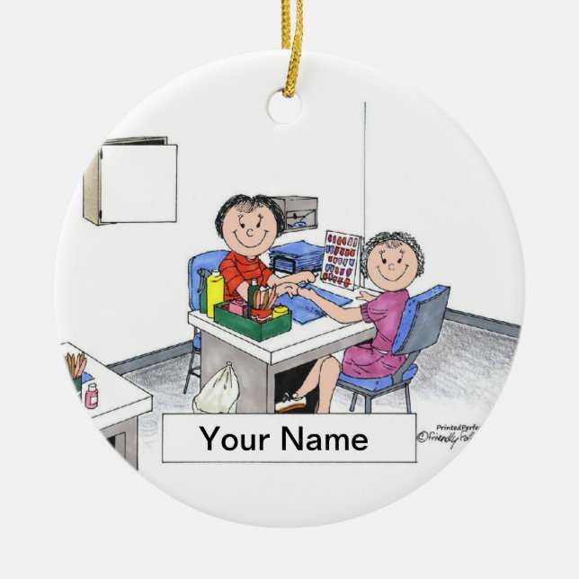 Ornement Rond En Céramique Manucure - femelle (Devant)