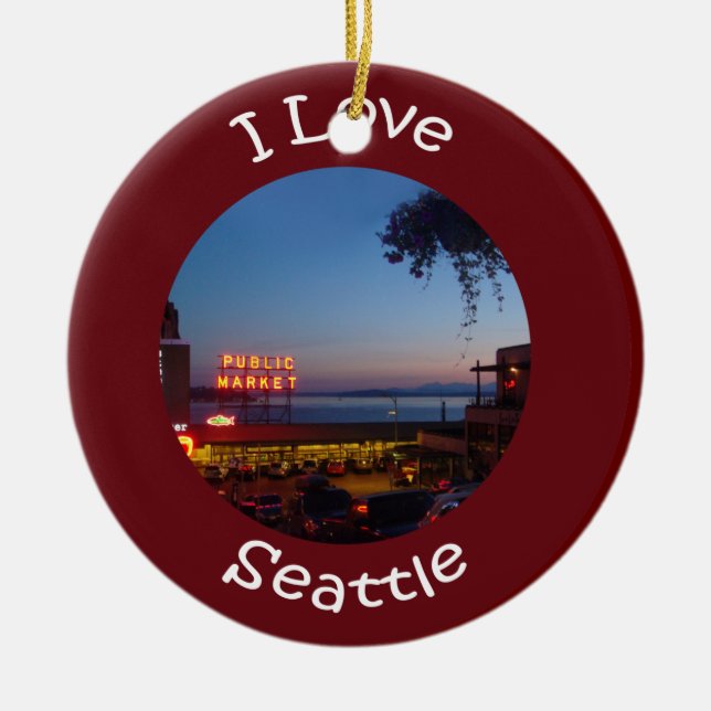 Ornement Rond En Céramique Marché d'endroit de brochets (Devant)