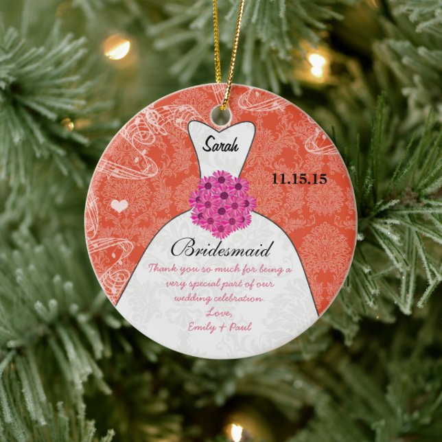 Ornement Rond En Céramique Mariage Gown Bridesmaid Mariage - Vous choisissez  (Arbre)