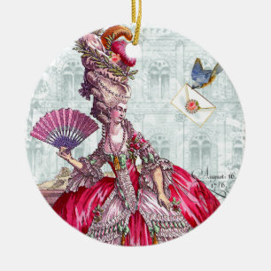 Ornement Rond En Céramique Marie Antoinette et l'ornement de Noël de Bluebir