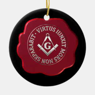 Ornement Rond En Céramique Masonic sceau de cire