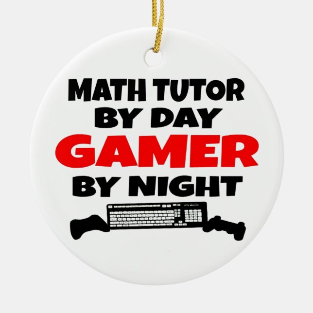 Ornement Rond En Céramique Math Tutor Gamer (Devant)