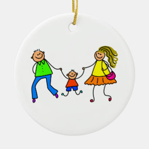 Ornement Rond En Céramique Mes parents